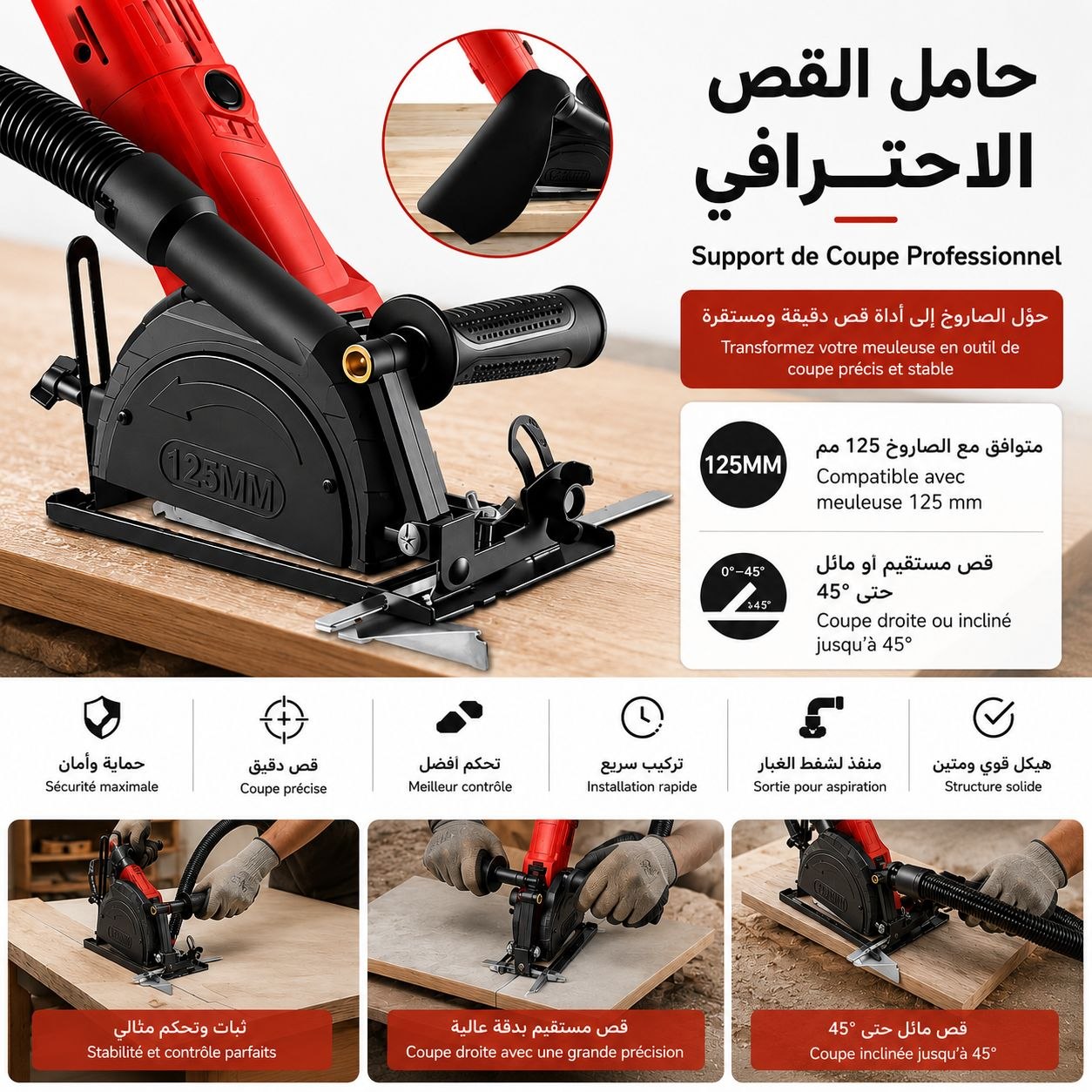 Support de Coupe Pro pour Meuleuse & حامل القص الاحترافي